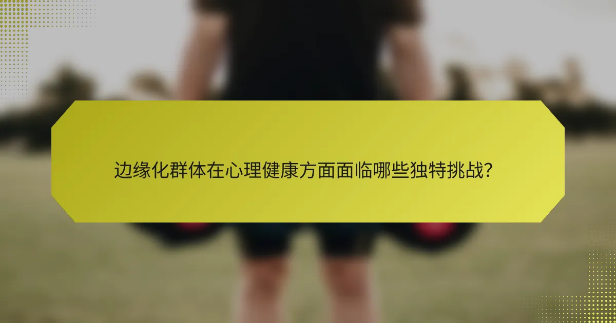 边缘化群体在心理健康方面面临哪些独特挑战?