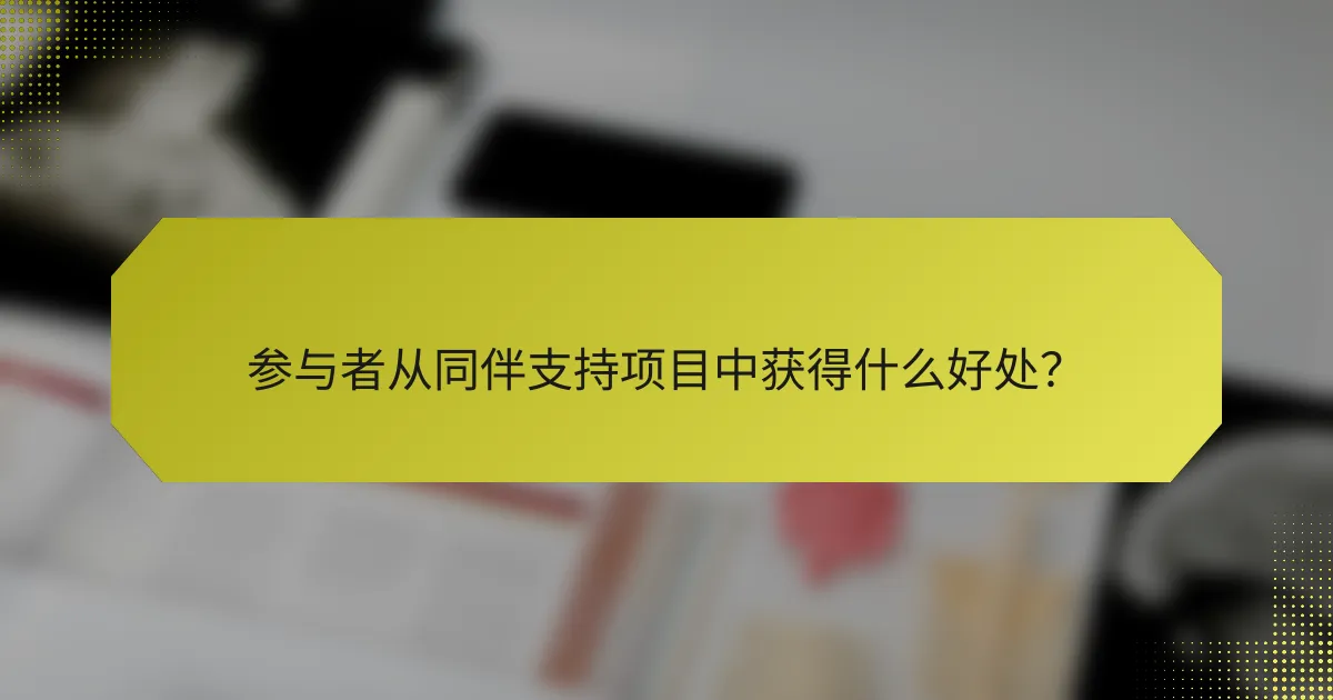 参与者从同伴支持项目中获得什么好处？