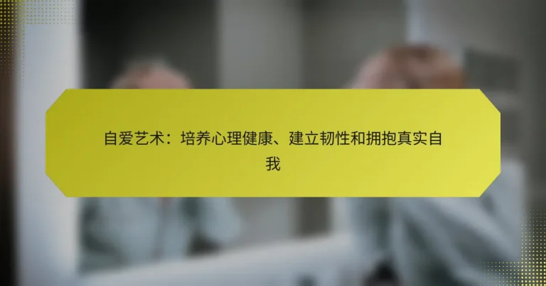 自爱艺术：培养心理健康、建立韧性和拥抱真实自我