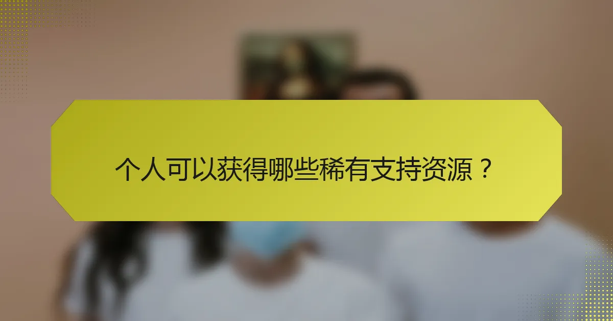 个人可以获得哪些稀有支持资源?