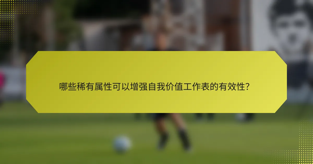 哪些稀有属性可以增强自我价值工作表的有效性？