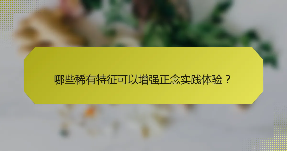 哪些稀有特征可以增强正念实践体验？