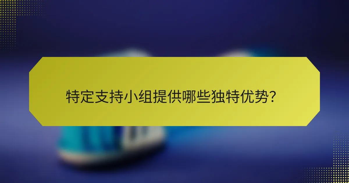 特定支持小组提供哪些独特优势?