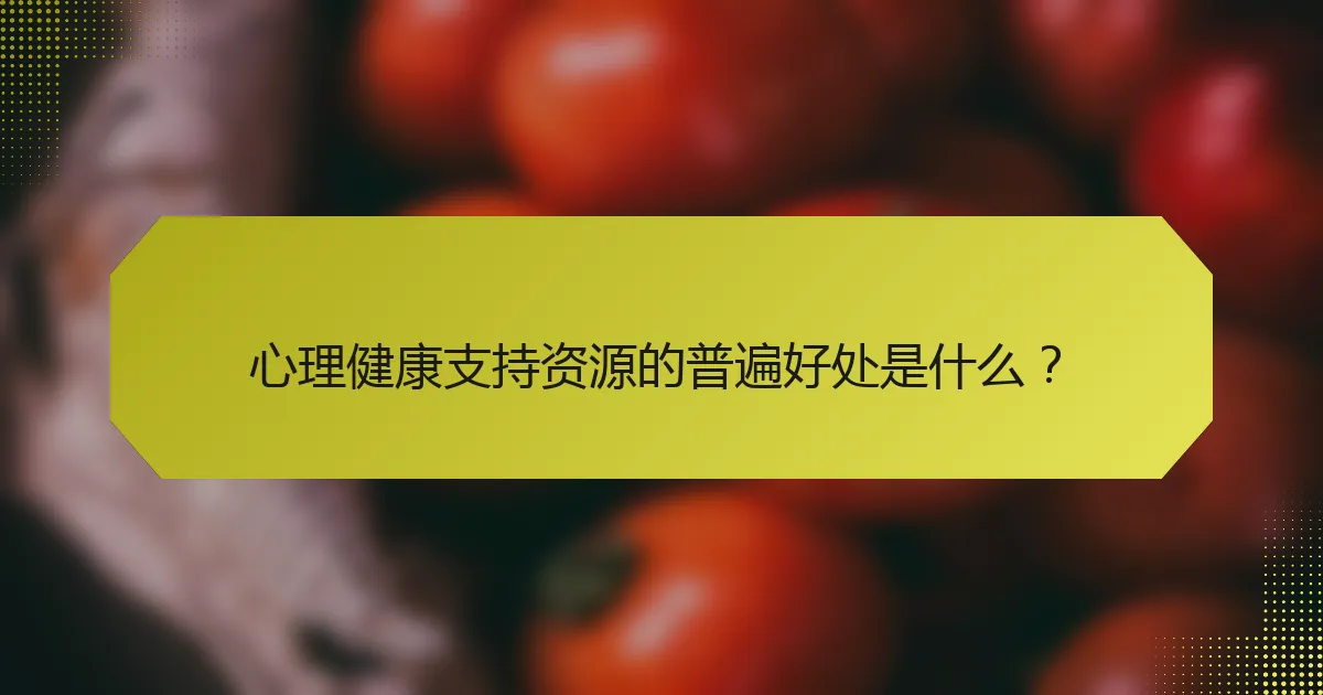 心理健康支持资源的普遍好处是什么?