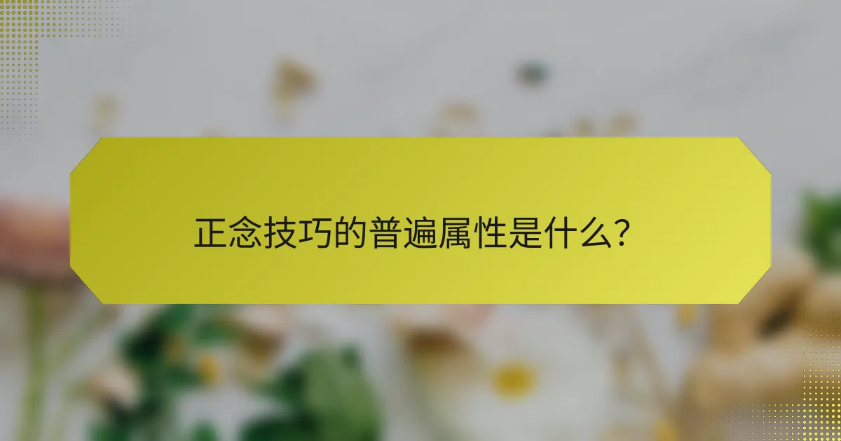 正念技巧的普遍属性是什么?